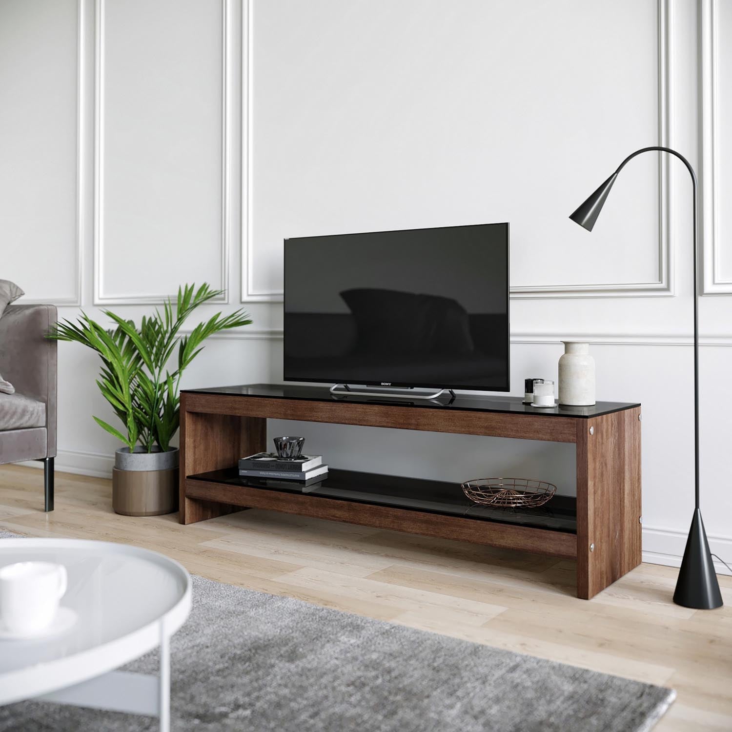TV301 in Walnuss präsentiert im Onlineshop von KAQTU Design AG. Sideboard ist von Hanah Home