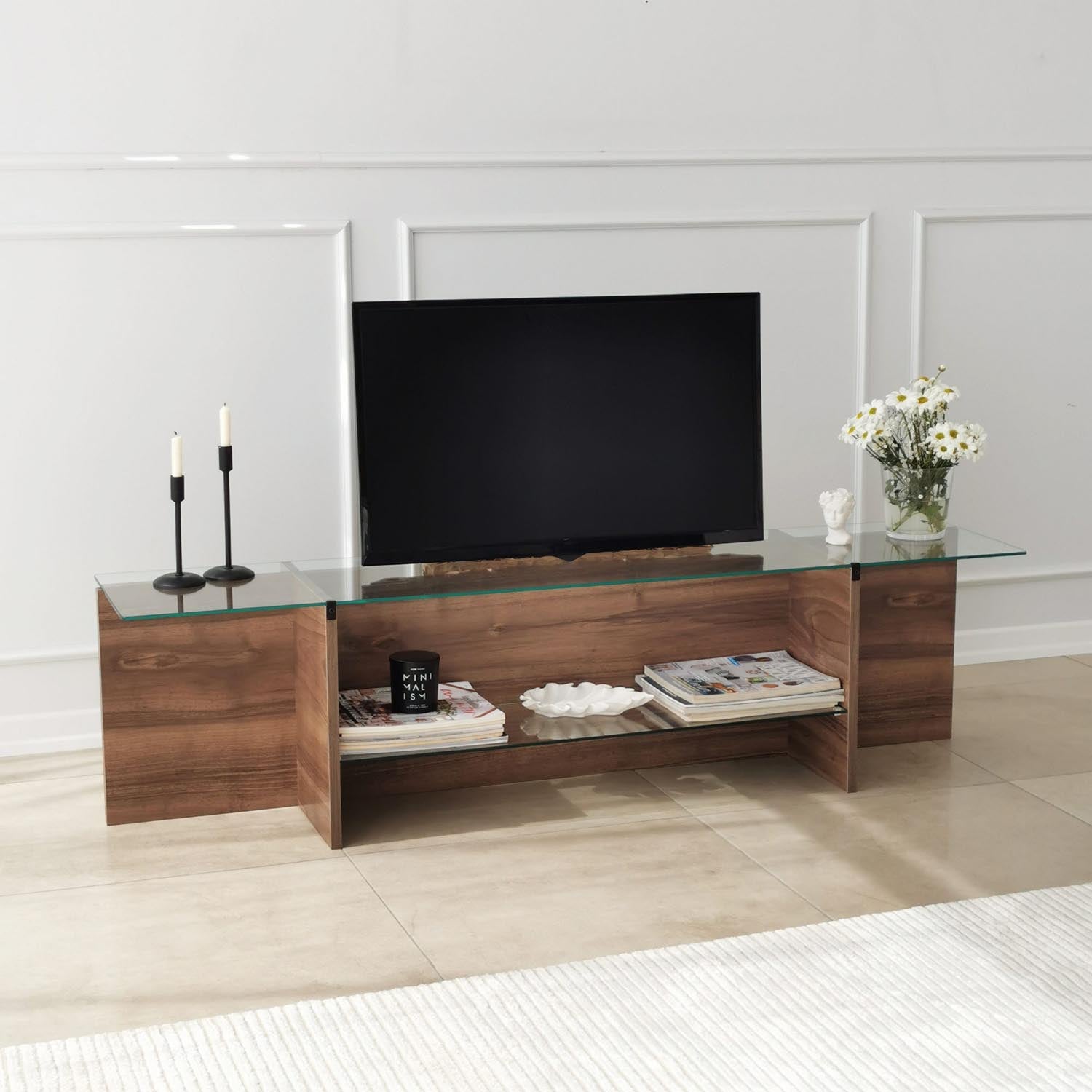 Escape TV - Walnut in Walnuss präsentiert im Onlineshop von KAQTU Design AG. Sideboard ist von Hanah Home