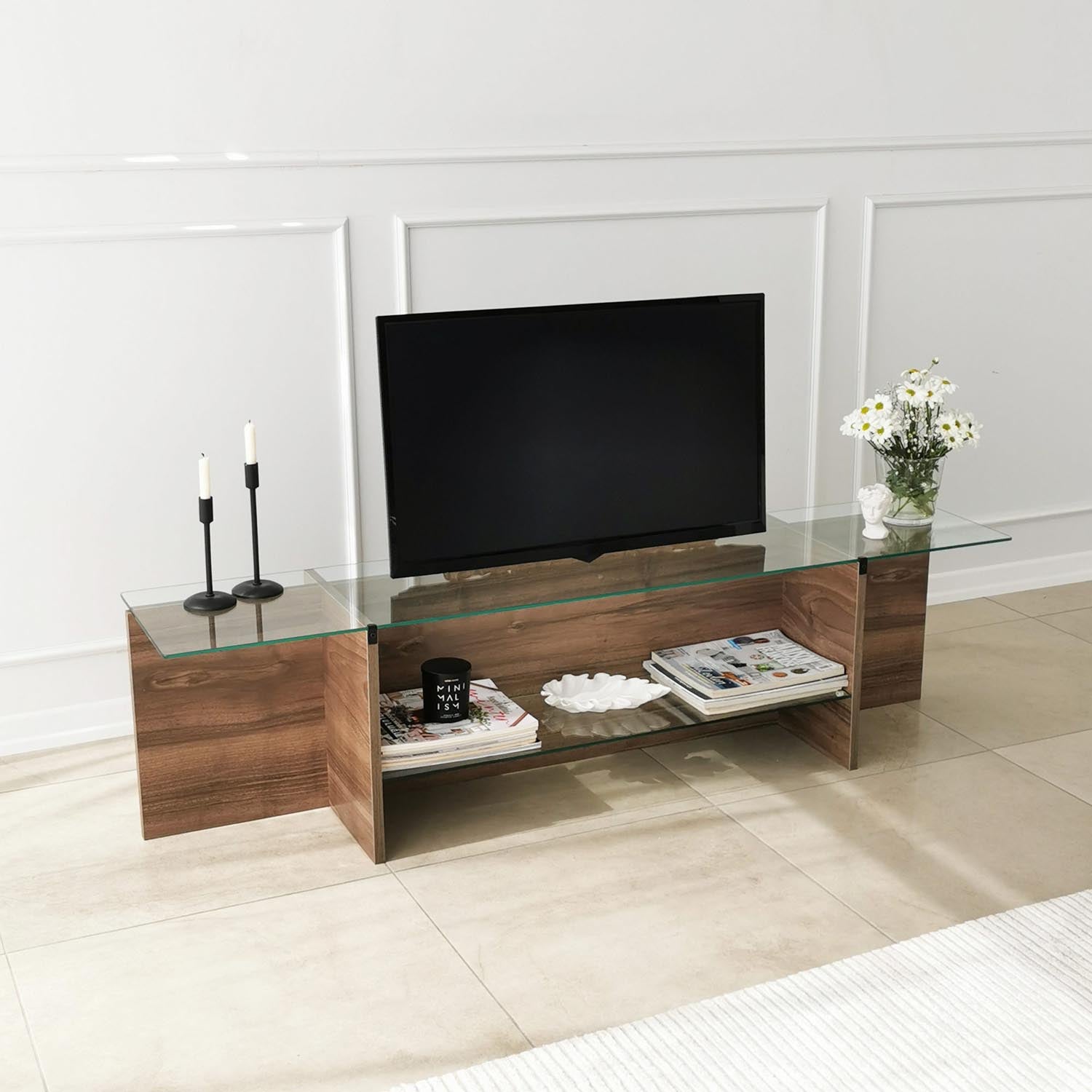 Escape TV - Walnut in Walnuss präsentiert im Onlineshop von KAQTU Design AG. Sideboard ist von Hanah Home