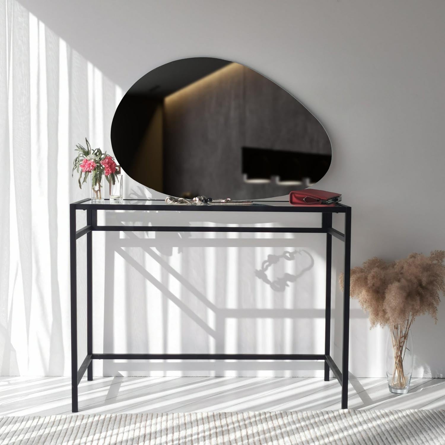 Porto Ayna 90x60 cm in Weiss präsentiert im Onlineshop von KAQTU Design AG. Spiegel ist von Hanah Home