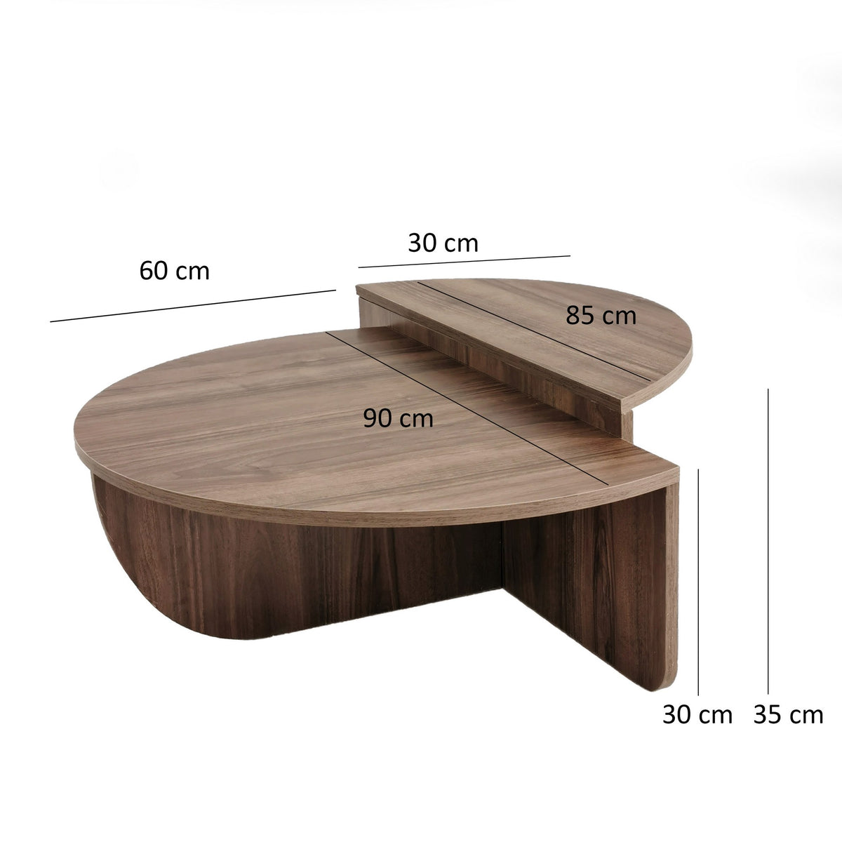 Podium Sofatisch - Walnuss in Walnuss präsentiert im Onlineshop von KAQTU Design AG. Couchtisch ist von Hanah Home