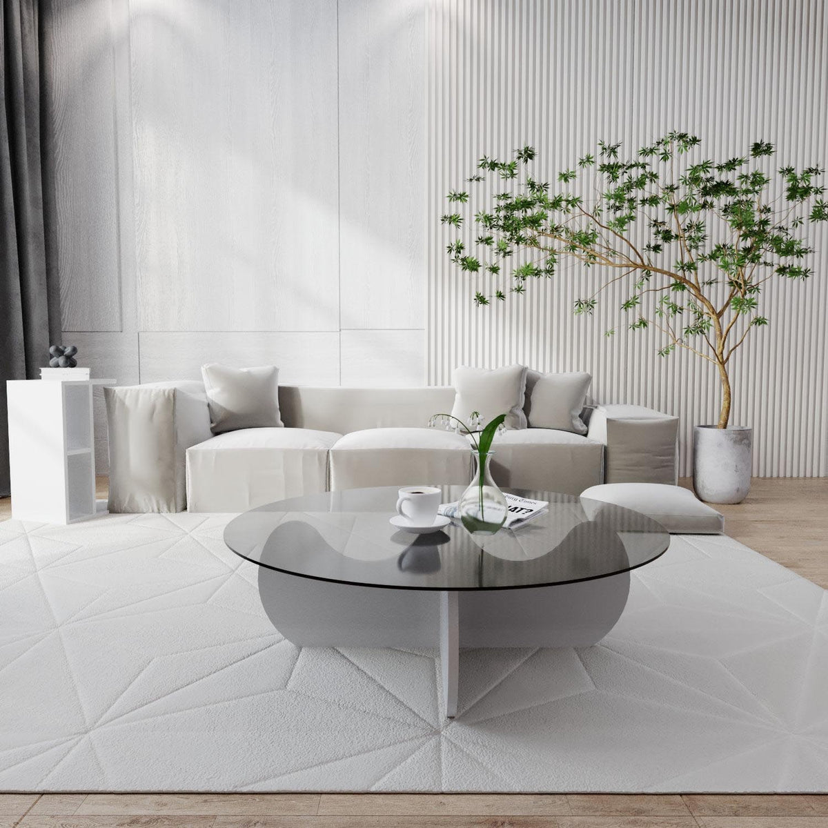 Himalayas Sofatisch - Weiss in Weiss präsentiert im Onlineshop von KAQTU Design AG. Couchtisch ist von Hanah Home