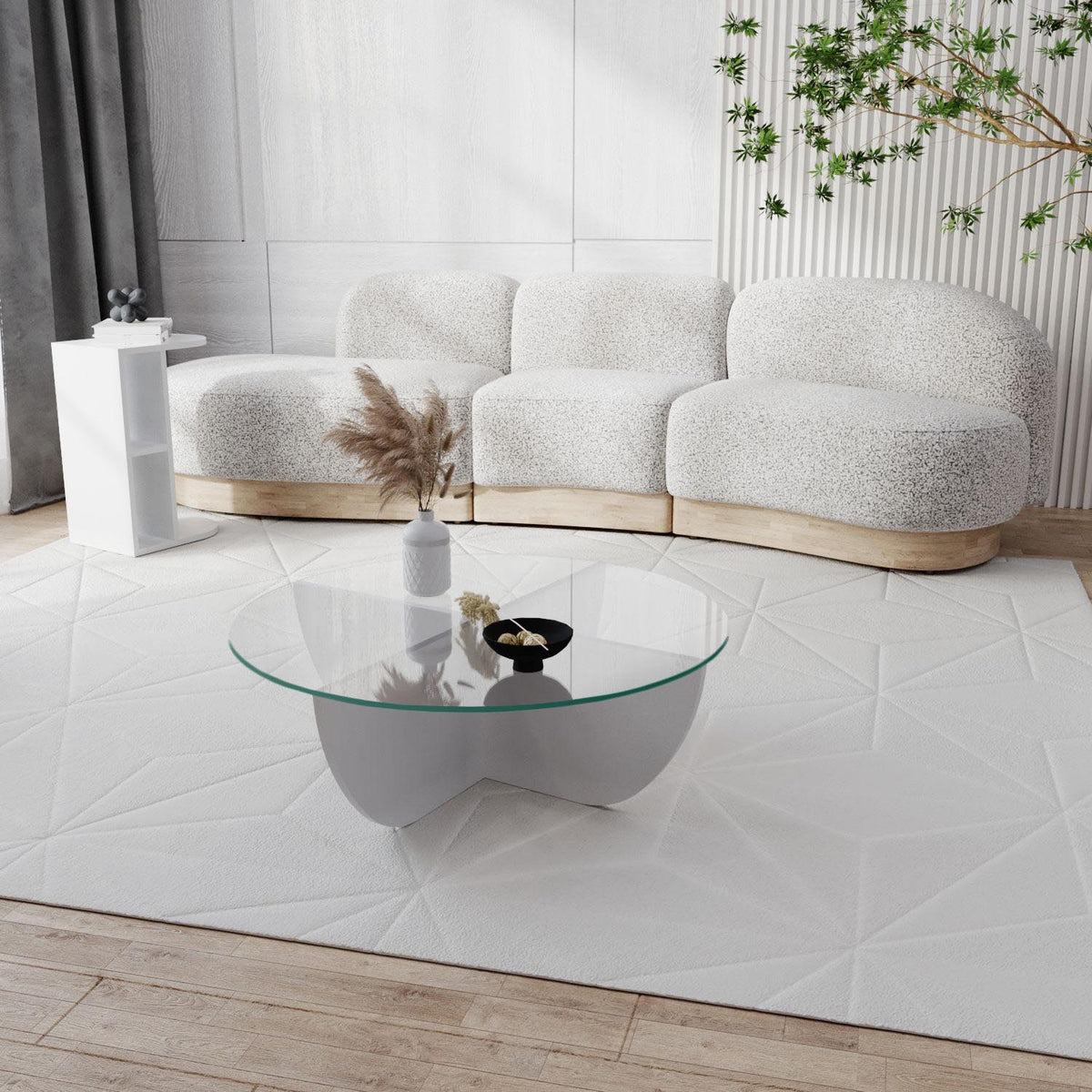 Lily Sofatisch - Weiss in Weiss präsentiert im Onlineshop von KAQTU Design AG. Couchtisch ist von Hanah Home