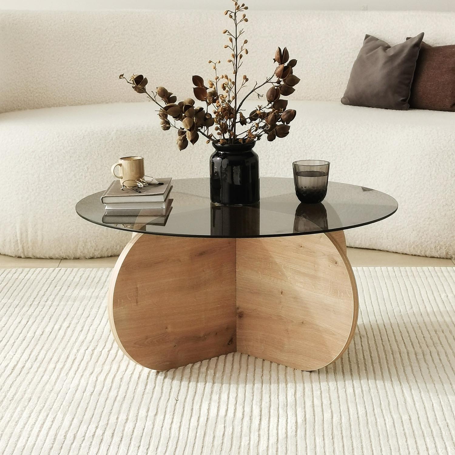Bubble - Sapphire Oak, Fume in Eiche
 Rauch präsentiert im Onlineshop von KAQTU Design AG. Beistelltisch ist von Hanah Home
