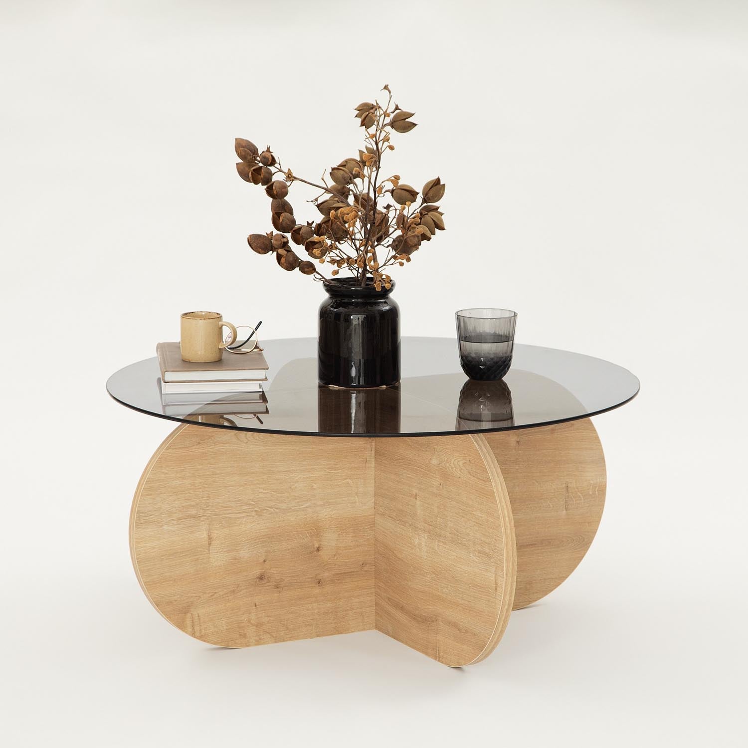 Bubble - Sapphire Oak, Fume in Eiche
 Rauch präsentiert im Onlineshop von KAQTU Design AG. Beistelltisch ist von Hanah Home