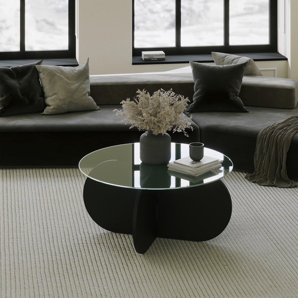 Bubble Sofatisch - Schwarz in Schwarz präsentiert im Onlineshop von KAQTU Design AG. Couchtisch ist von Hanah Home