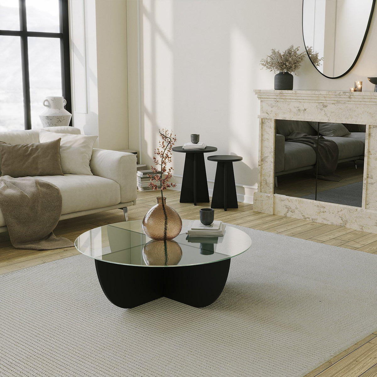 Lily Sofatisch - Schwarz in Schwarz präsentiert im Onlineshop von KAQTU Design AG. Couchtisch ist von Hanah Home