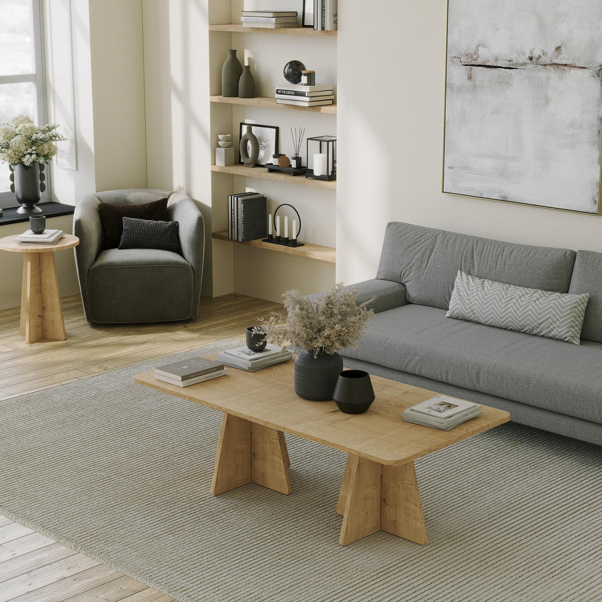 Mushroom 2 Sofatisch - Saphir- Eiche in Saphir- Eiche präsentiert im Onlineshop von KAQTU Design AG. Couchtisch ist von Hanah Home