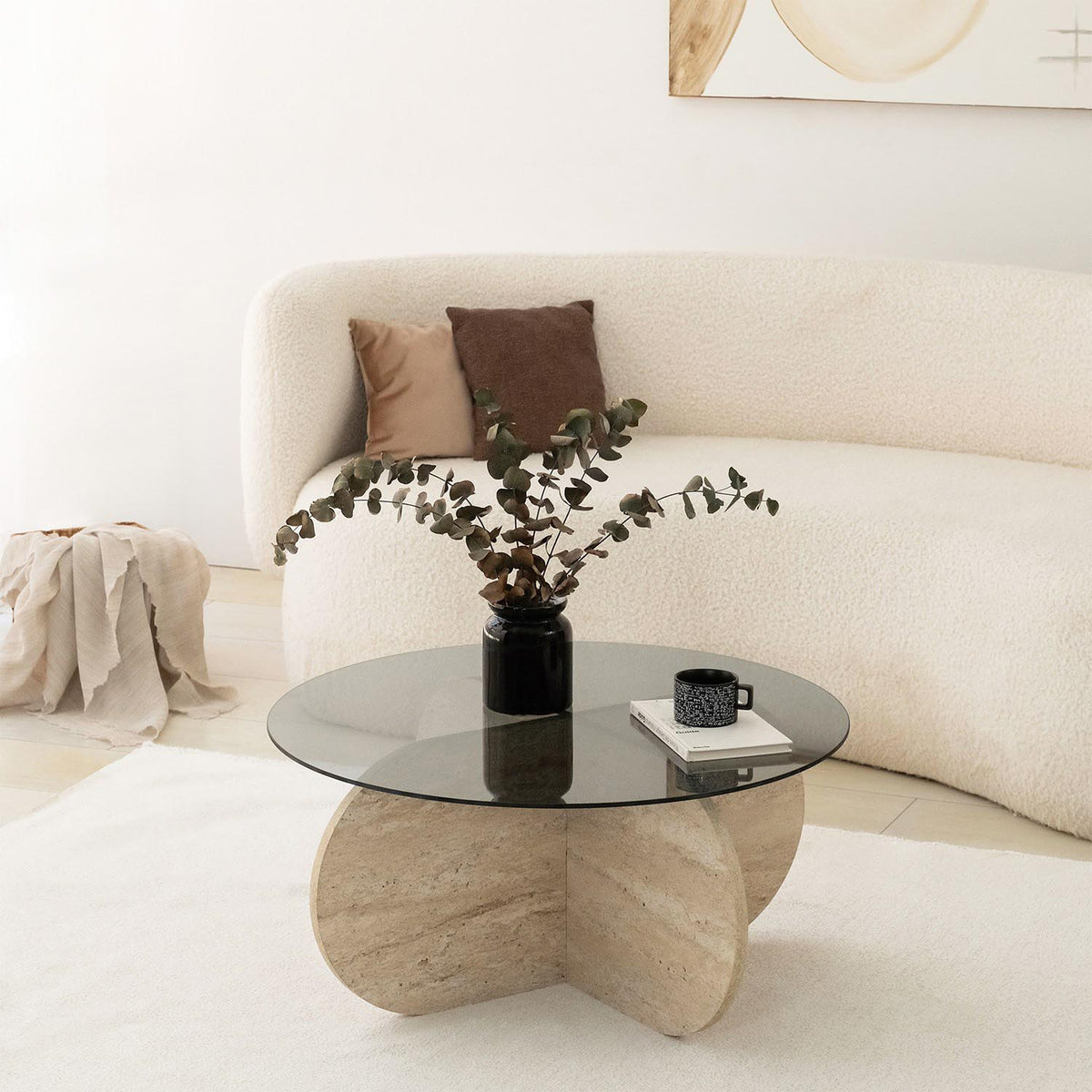 Bubble Sofatisch - Travertin Fume in Travertin Fume präsentiert im Onlineshop von KAQTU Design AG. Couchtisch ist von Hanah Home