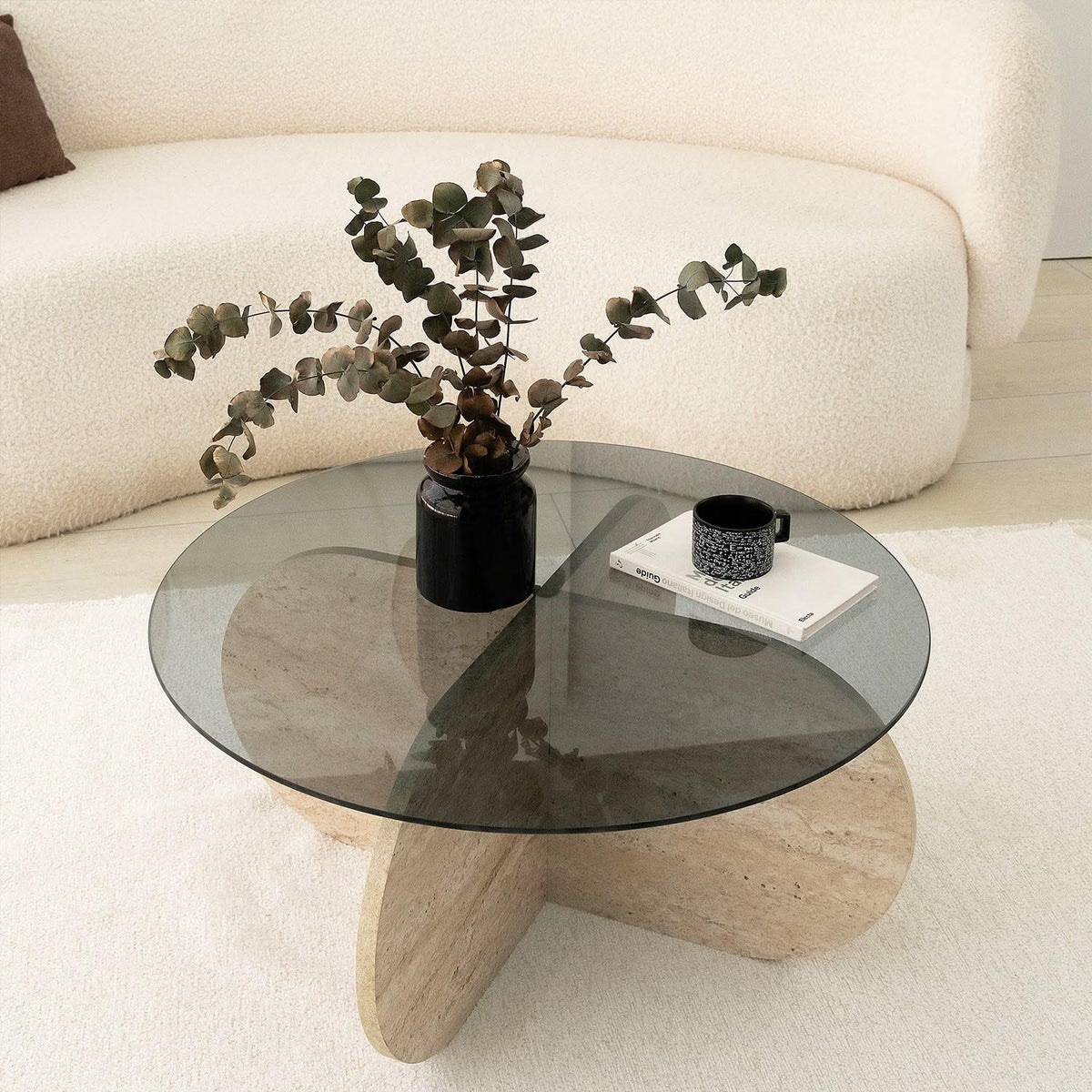 Bubble Sofatisch - Travertin Fume in Travertin Fume präsentiert im Onlineshop von KAQTU Design AG. Couchtisch ist von Hanah Home