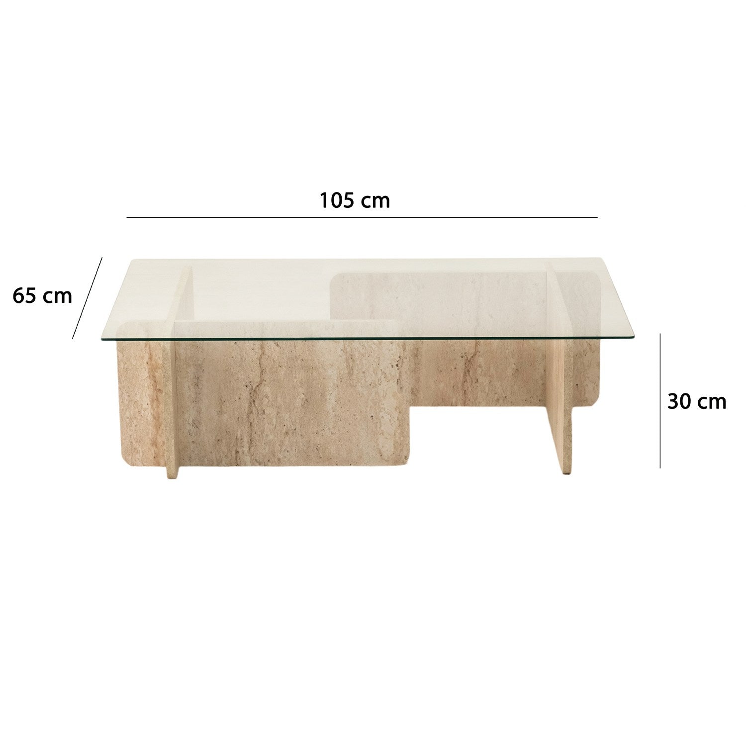Escape - Travertine in Travertin präsentiert im Onlineshop von KAQTU Design AG. Beistelltisch ist von Hanah Home