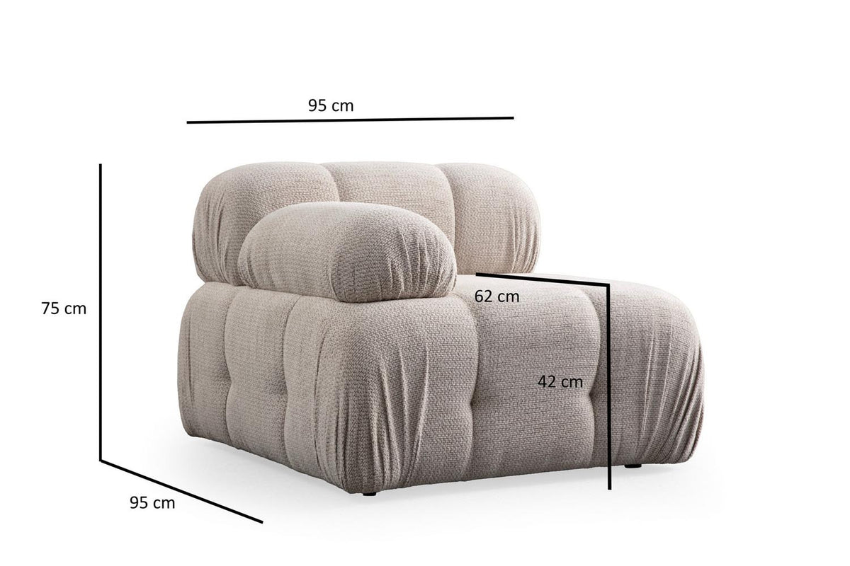 Petite 3 Ecksofa - Sahne in Sahne präsentiert im Onlineshop von KAQTU Design AG. L-Sofa rechts ist von Atelier Del Sofa