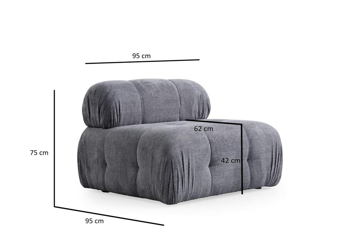 Petite 3 Ecksofa - Grau in Grau präsentiert im Onlineshop von KAQTU Design AG. L-Sofa rechts ist von Atelier Del Sofa