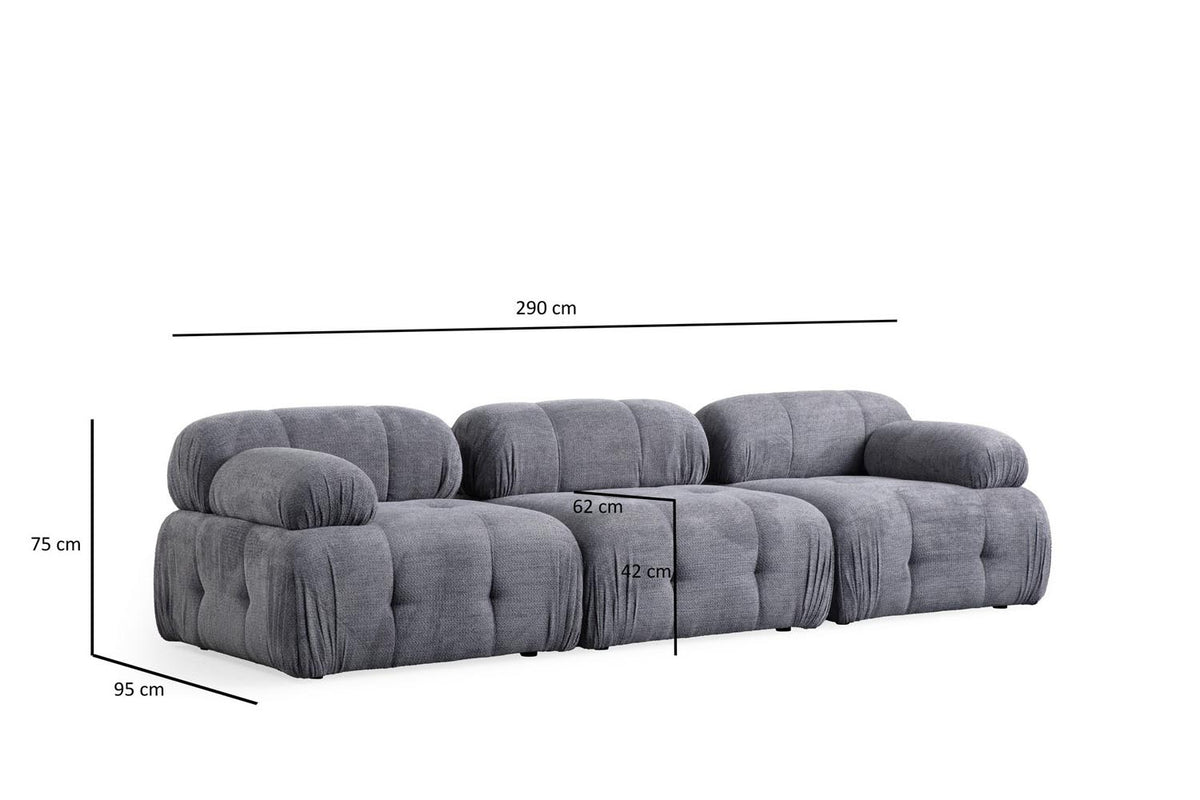 Petite 3 Ecksofa - Grau in Grau präsentiert im Onlineshop von KAQTU Design AG. L-Sofa rechts ist von Atelier Del Sofa