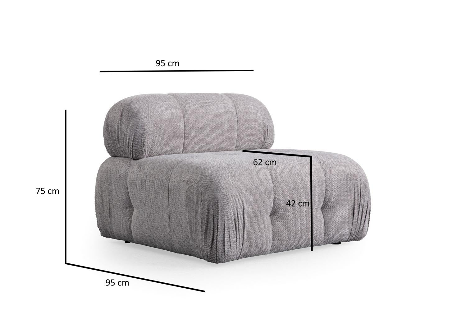 Petite 3 - Light Grey in Hellgrau präsentiert im Onlineshop von KAQTU Design AG. Ecksofa ist von Atelier Del Sofa