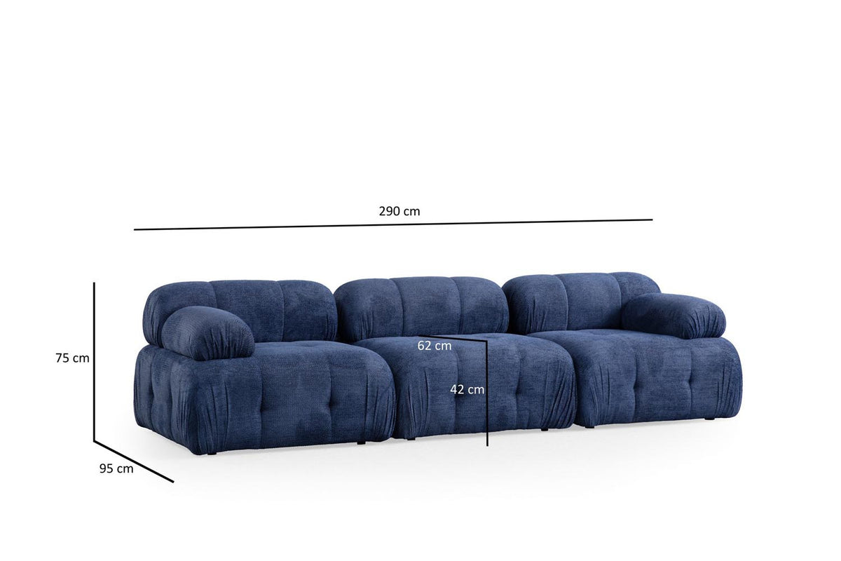 Petite 3 Ecksofa - Nachtblau in Nachtblau präsentiert im Onlineshop von KAQTU Design AG. L-Sofa rechts ist von Atelier Del Sofa