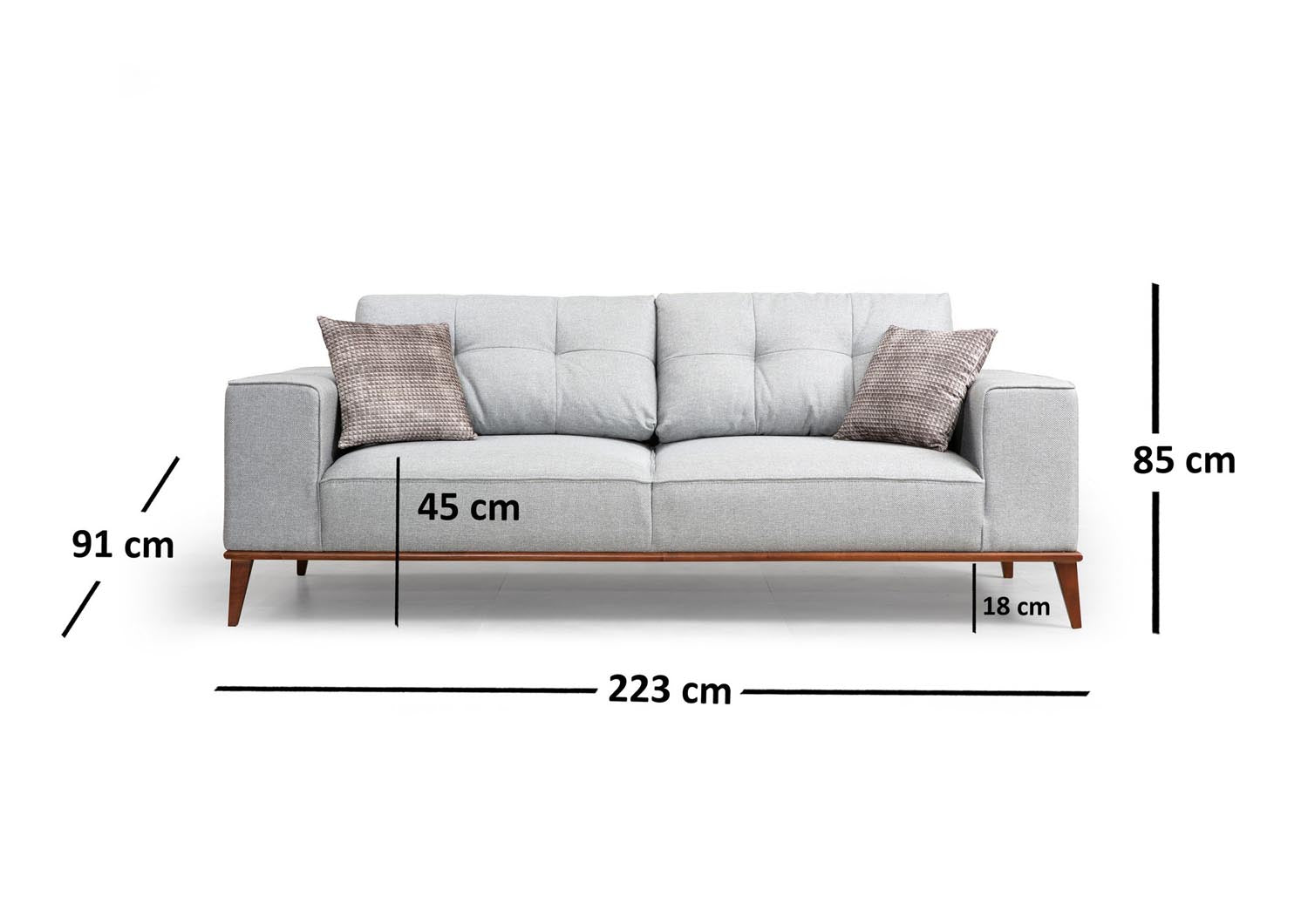 Montana 3 Seater in Grau präsentiert im Onlineshop von KAQTU Design AG. Bettsofa ist von Atelier Del Sofa