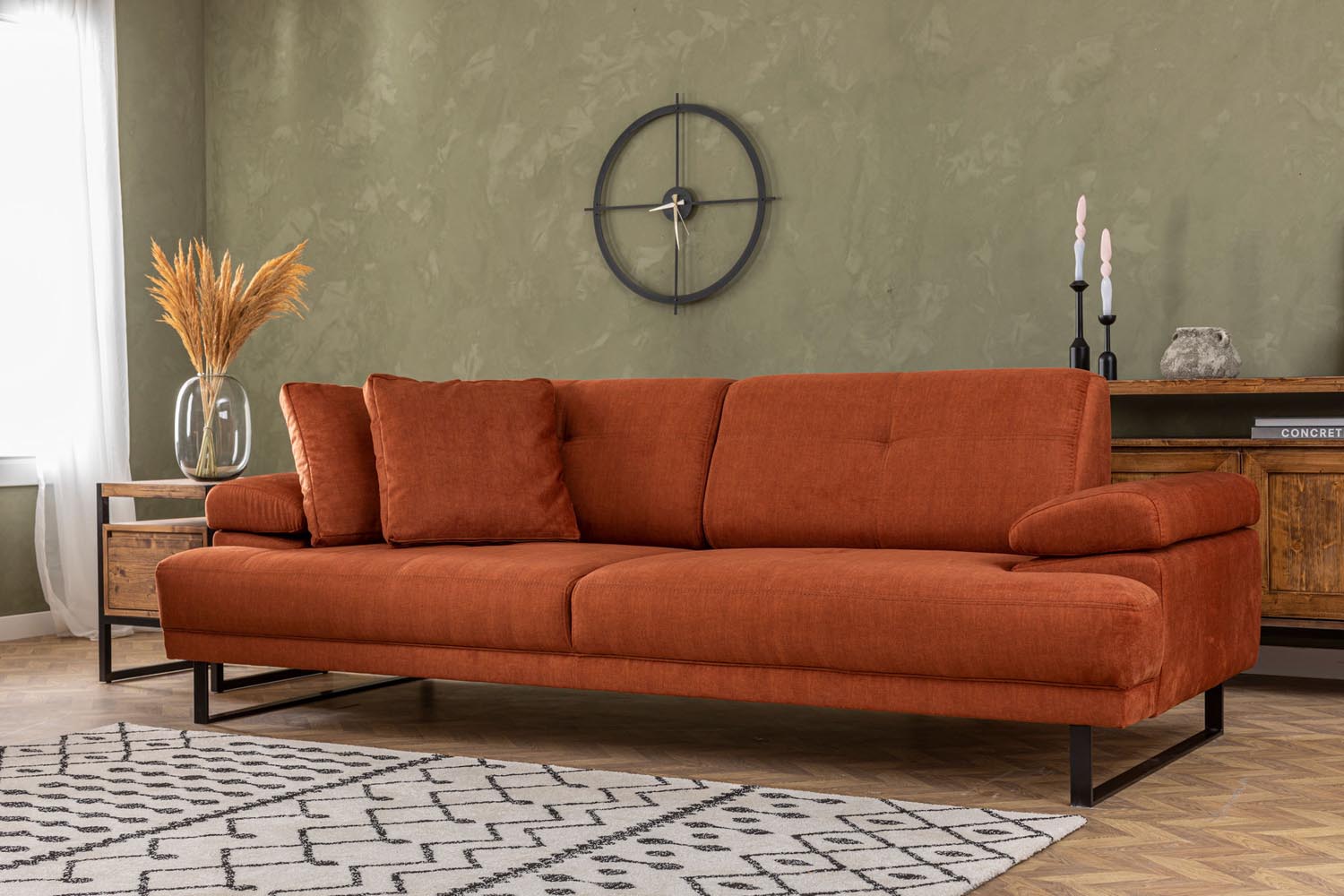 Mustang - Orange in Orange präsentiert im Onlineshop von KAQTU Design AG. Bettsofa ist von Atelier Del Sofa