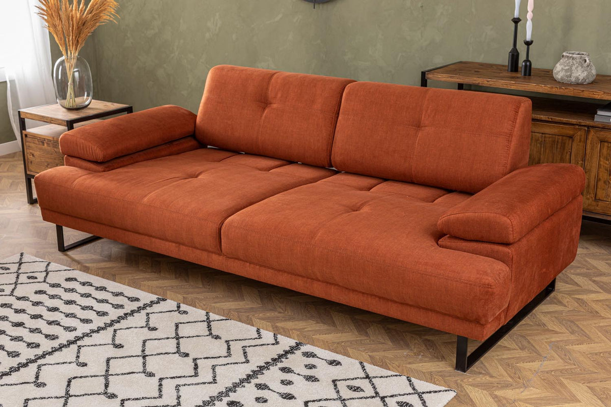 Mustang Bettsofa - Orange in Orange präsentiert im Onlineshop von KAQTU Design AG. Bettsofa ist von Atelier Del Sofa