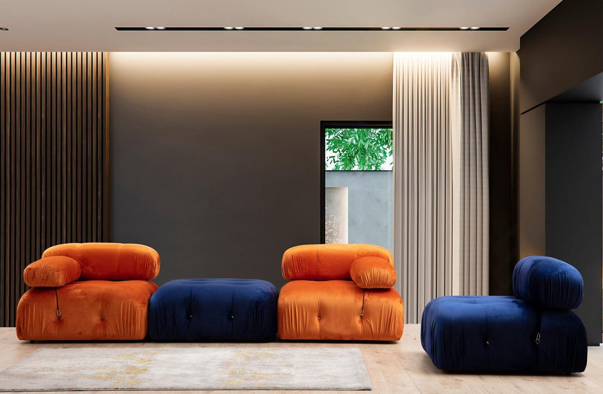 Bubble 1R Modulares Sofa - Orange in Orange präsentiert im Onlineshop von KAQTU Design AG. Modulares Sofa ist von Atelier Del Sofa