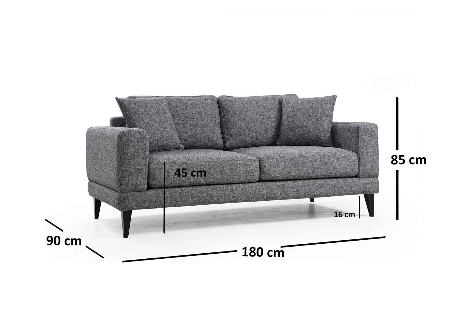 Nordic 2 Seater in Dunkelgrau präsentiert im Onlineshop von KAQTU Design AG. 2er Sofa ist von Atelier Del Sofa