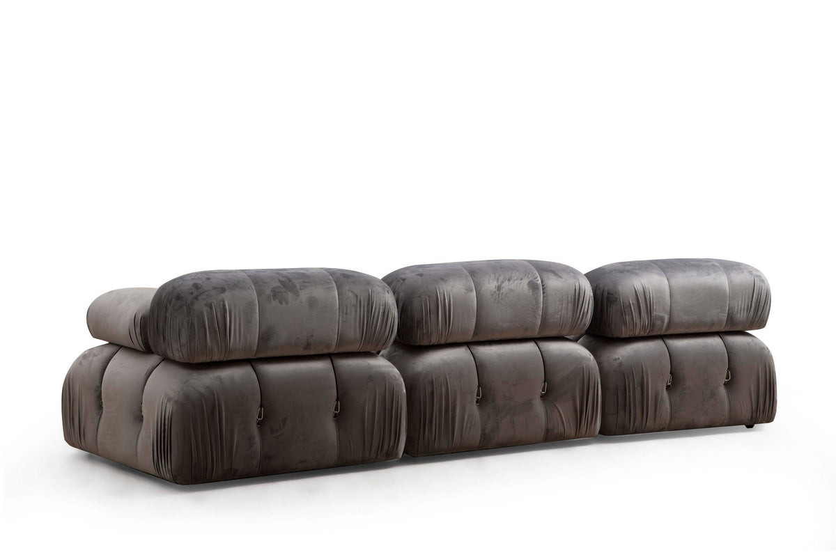 Bubble Corner ( L1 Ecksofa - Grau in Grau präsentiert im Onlineshop von KAQTU Design AG. L-Sofa rechts ist von Atelier Del Sofa