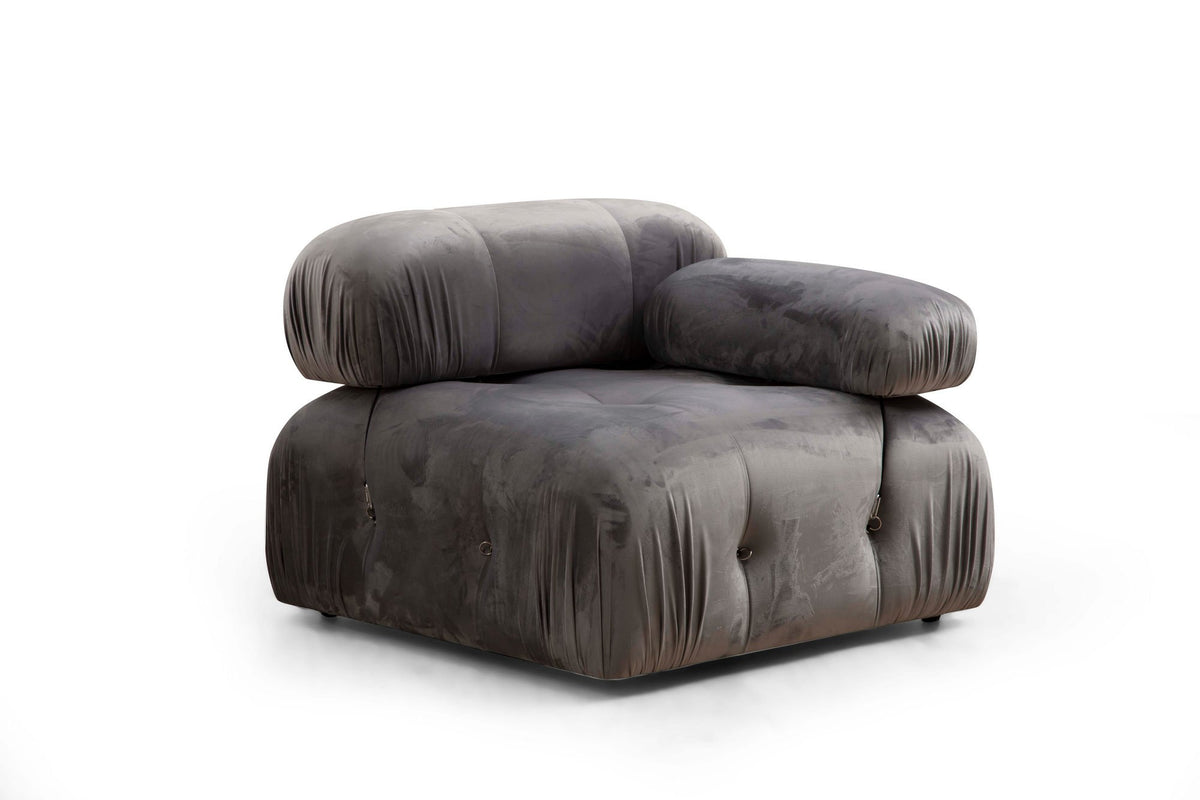 Bubble Corner ( L1 Ecksofa - Grau in Grau präsentiert im Onlineshop von KAQTU Design AG. L-Sofa rechts ist von Atelier Del Sofa