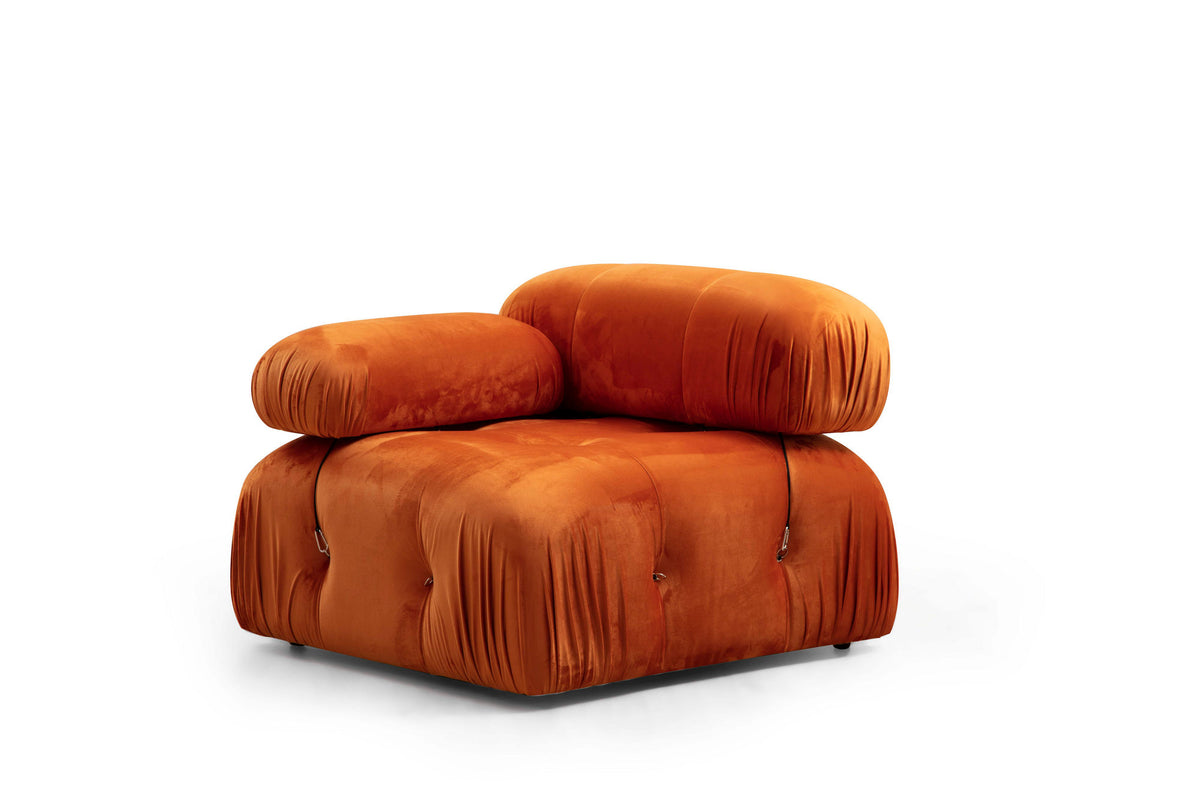 Bubble Corner ( L1 Ecksofa - Orange in Orange präsentiert im Onlineshop von KAQTU Design AG. L-Sofa rechts ist von Atelier Del Sofa