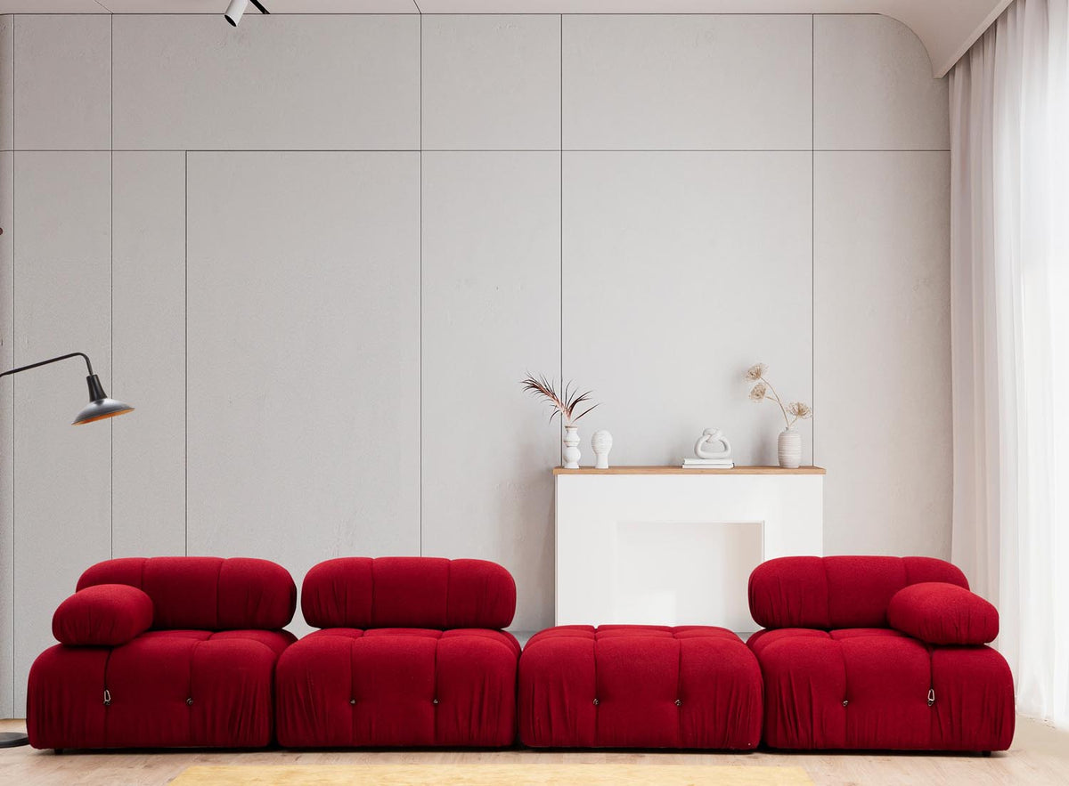 Bubble Corner ( L1 Ecksofa - Rot in Rot präsentiert im Onlineshop von KAQTU Design AG. L-Sofa rechts ist von Atelier Del Sofa