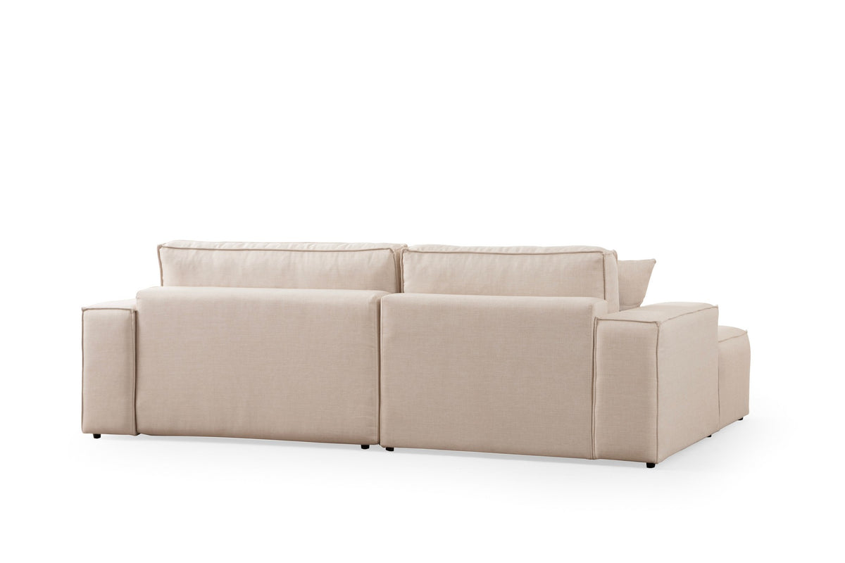 Pırlo Corner Left Bettsofa - Ecru in Ecru präsentiert im Onlineshop von KAQTU Design AG. Bettsofa links ist von Atelier Del Sofa