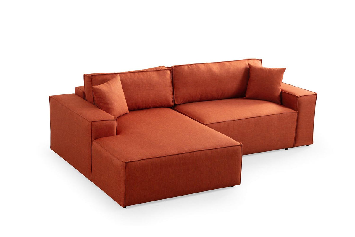 Pırlo Corner Left Bettsofa - Orange in Orange präsentiert im Onlineshop von KAQTU Design AG. Bettsofa links ist von Atelier Del Sofa