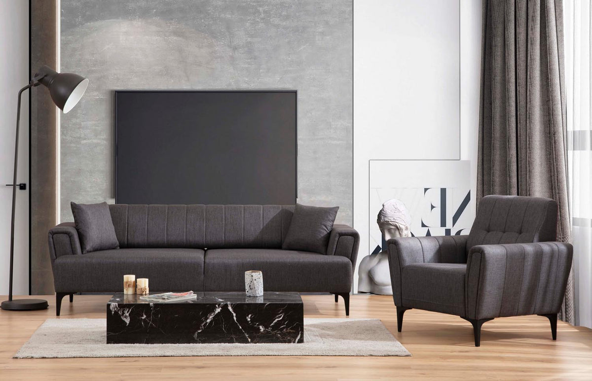 Hamlet Modulares Sofa - Dunkelgrau in Dunkelgrau präsentiert im Onlineshop von KAQTU Design AG. Modulares Sofa ist von Atelier Del Sofa