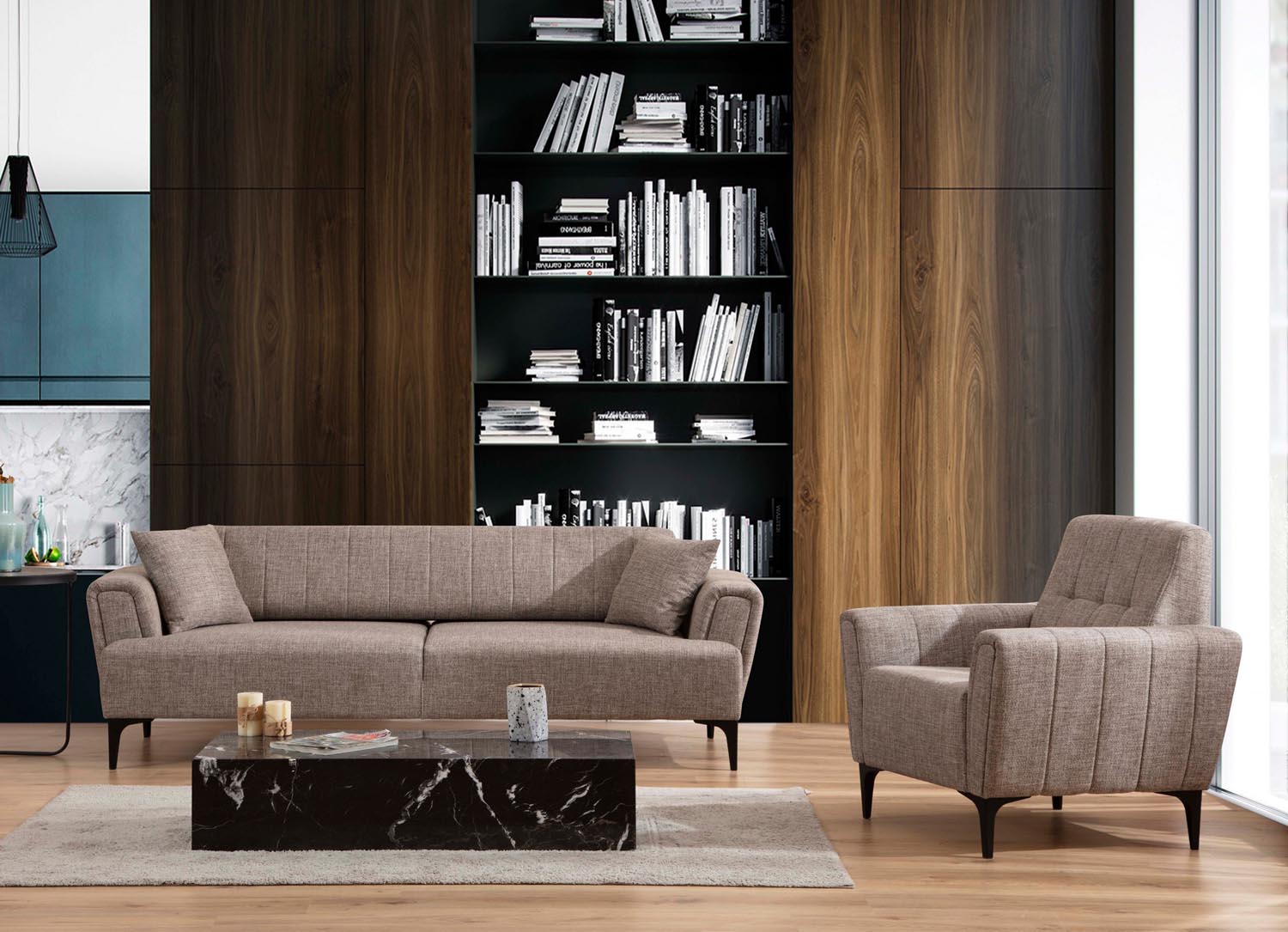 Hamlet - Light Brown in Hellbraun präsentiert im Onlineshop von KAQTU Design AG. Modulares Sofa ist von Atelier Del Sofa