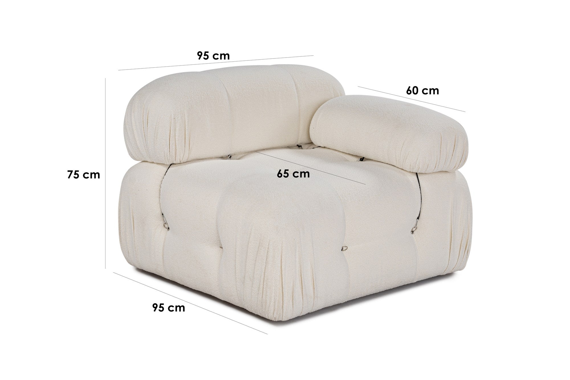 Bubble 1R - Beige in Weiss präsentiert im Onlineshop von KAQTU Design AG. Modulares Sofa ist von Atelier Del Sofa