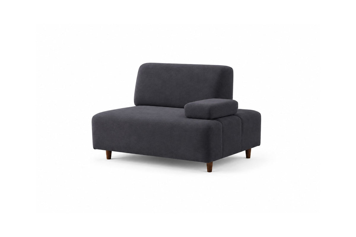 Petrolblaues 3-Sitzer-Sofa Madlen mit Polyesterbezug, hohen Kunststoffbeinen und geradliniger Form, Gestell aus Buchenholz und Spanplatte.