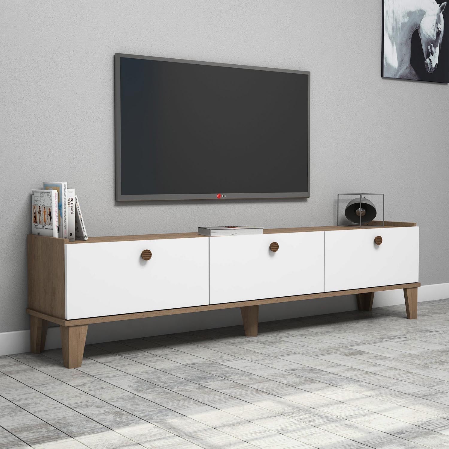 Sumer E3620 in Eiche Weiss präsentiert im Onlineshop von KAQTU Design AG. Sideboard ist von Hanah Home