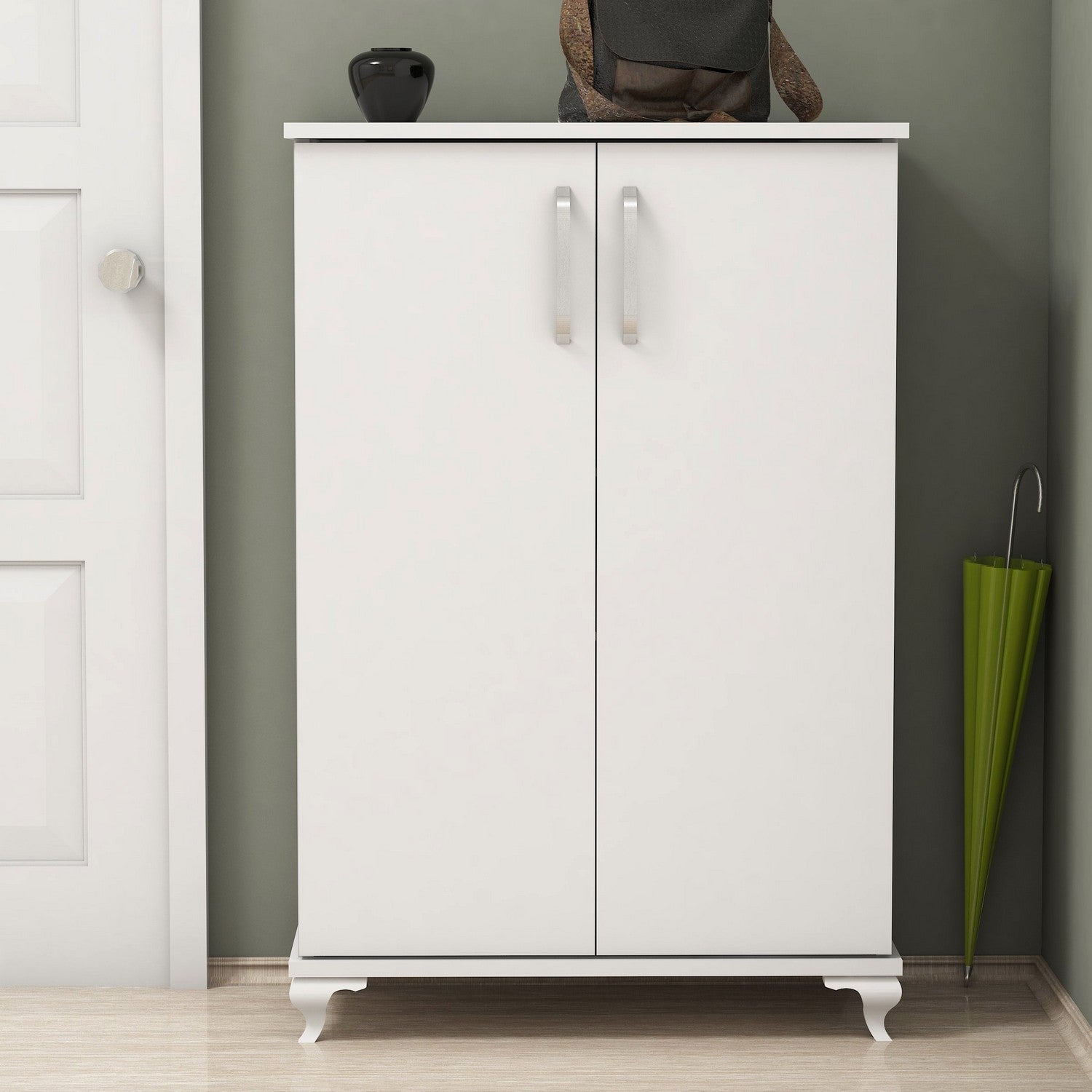 Asta - White in Weiss präsentiert im Onlineshop von KAQTU Design AG. Schuhschrank ist von Hanah Home