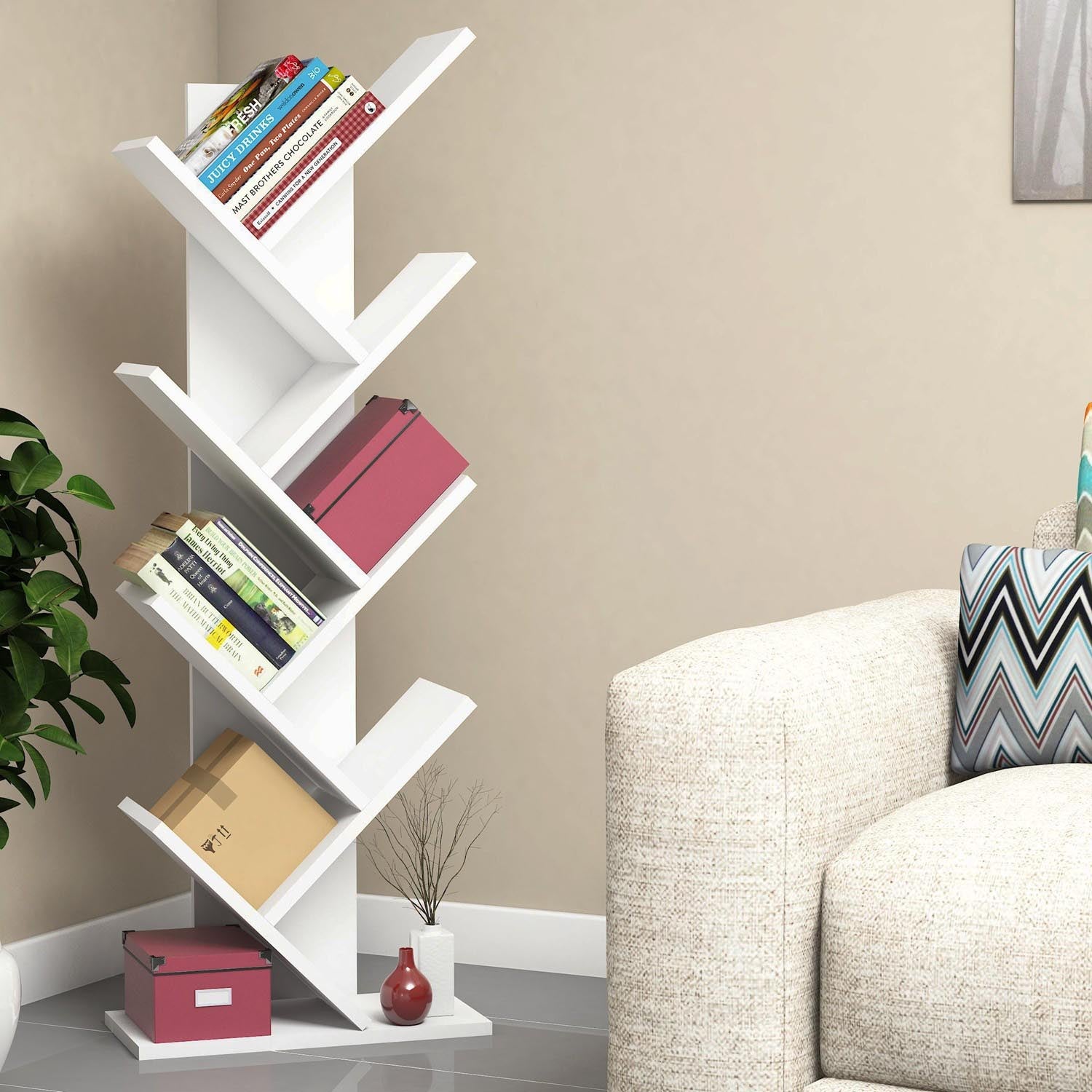 Hitit - White in Weiss präsentiert im Onlineshop von KAQTU Design AG. Bücherregal ist von Hanah Home