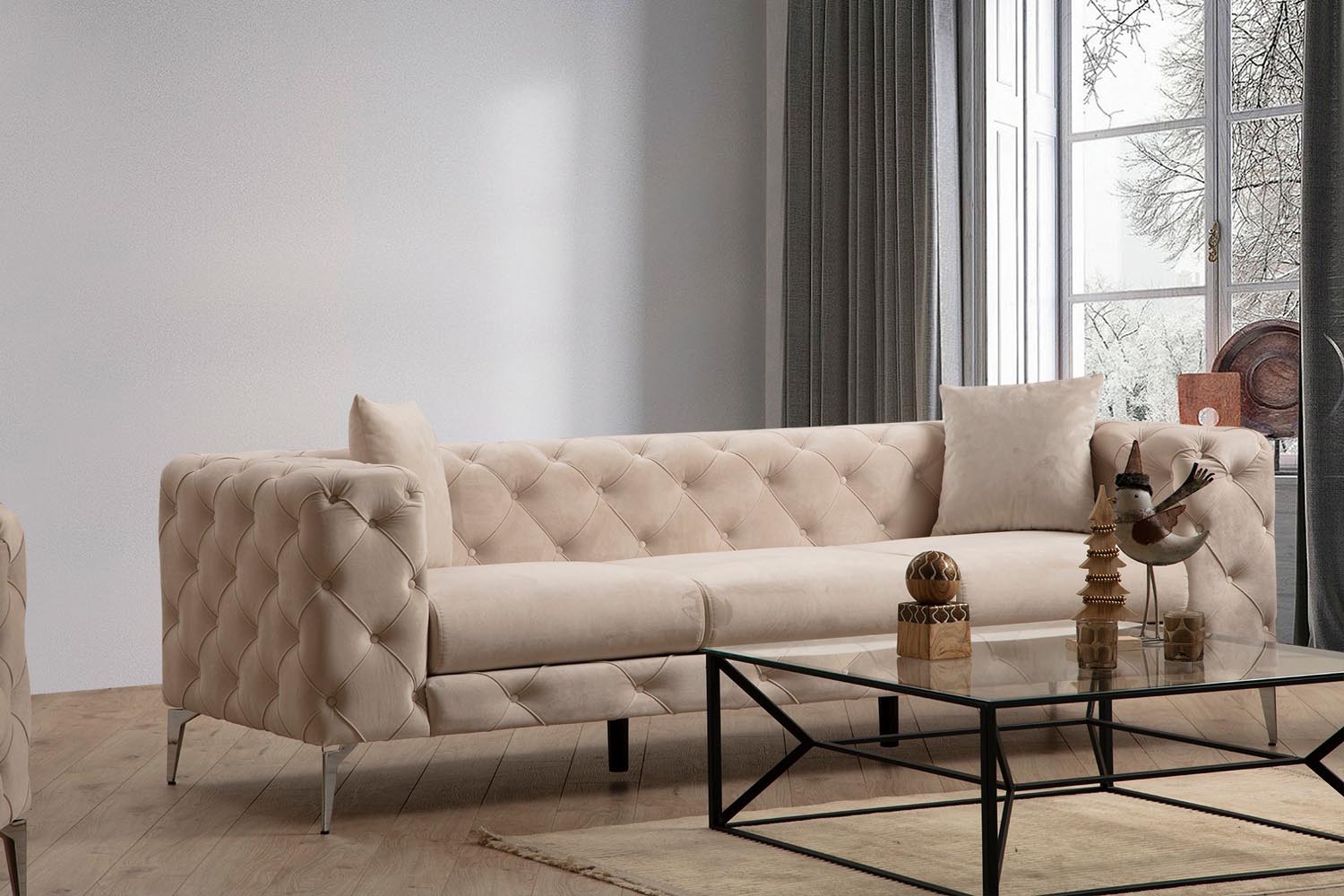 Como - Ecru in Ecru präsentiert im Onlineshop von KAQTU Design AG. 3er Sofa ist von Atelier Del Sofa
