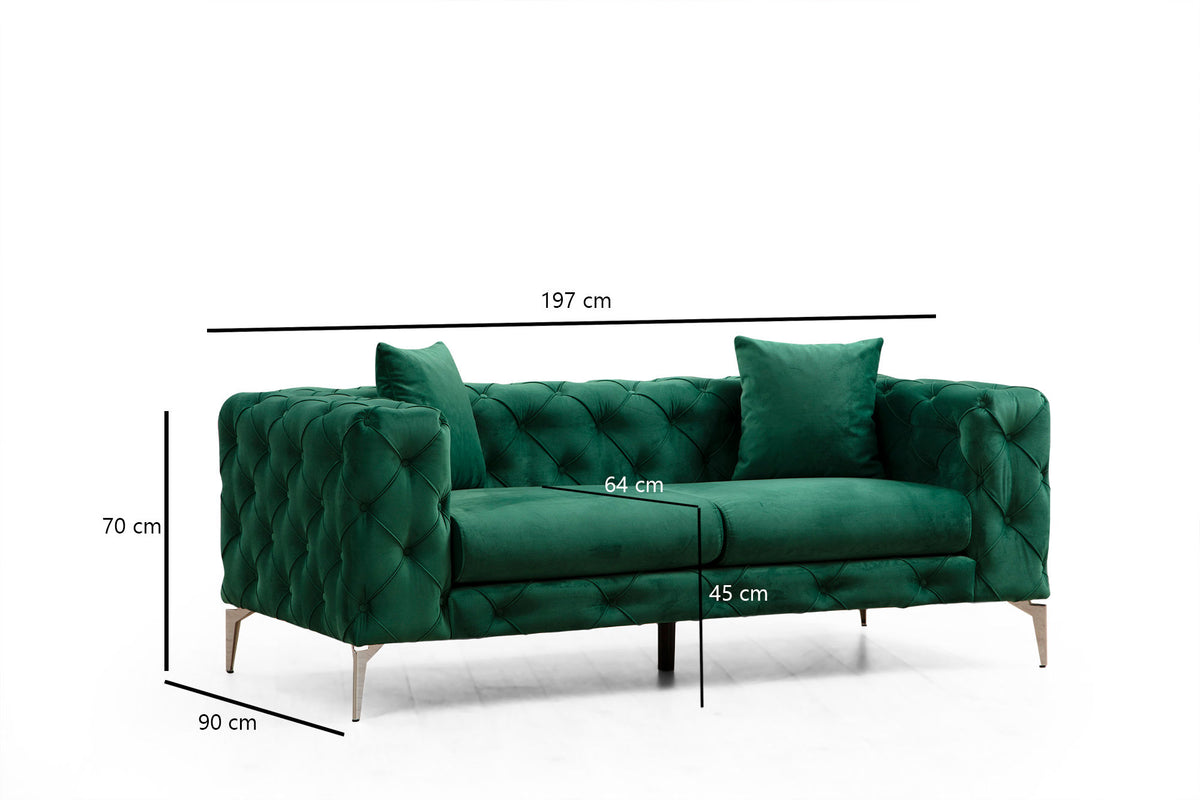 Como - Green in Grün präsentiert im Onlineshop von KAQTU Design AG. 3er Sofa ist von Atelier Del Sofa