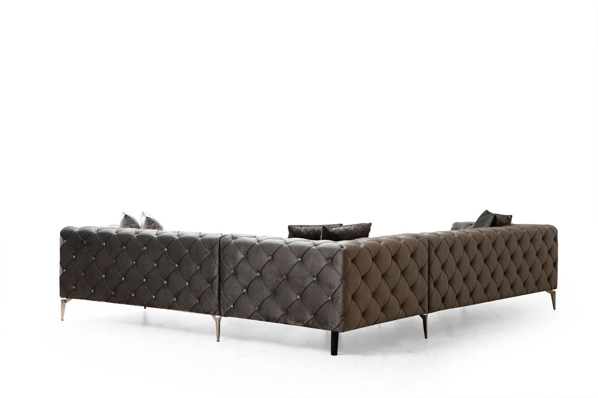 Como Right Ecksofa - Anthrazit in Anthrazit präsentiert im Onlineshop von KAQTU Design AG. Ecksofa ist von Atelier Del Sofa