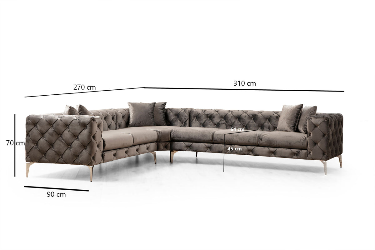 Como Left Ecksofa - Anthrazit in Anthrazit präsentiert im Onlineshop von KAQTU Design AG. Ecksofa ist von Atelier Del Sofa