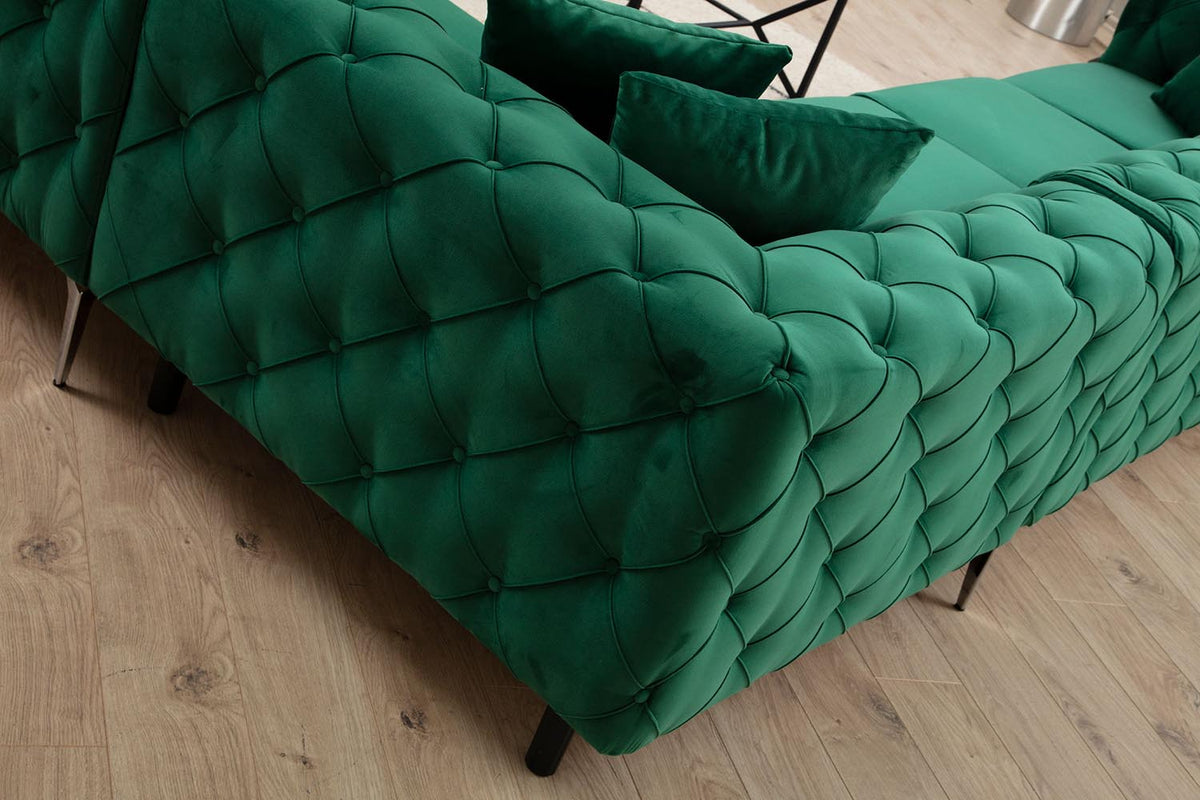 Como Right Ecksofa - Grün in Grün präsentiert im Onlineshop von KAQTU Design AG. Ecksofa ist von Atelier Del Sofa
