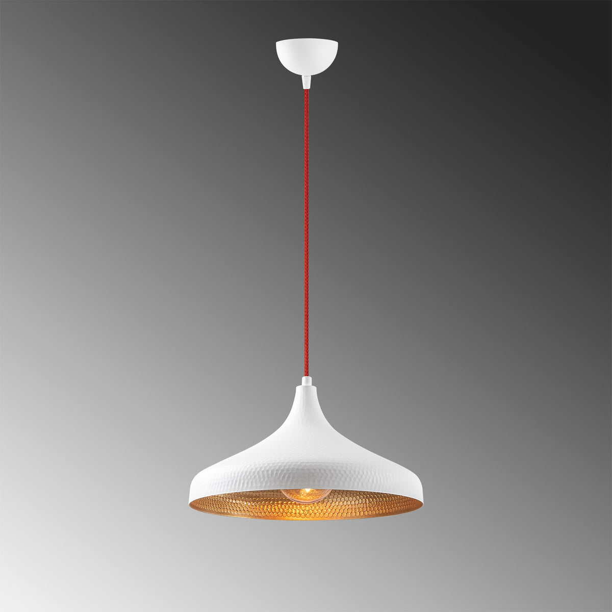 Tattoo Pendellampe - Weiss Rot in Weiss Rot präsentiert im Onlineshop von KAQTU Design AG. Pendelleuchte ist von Opviq