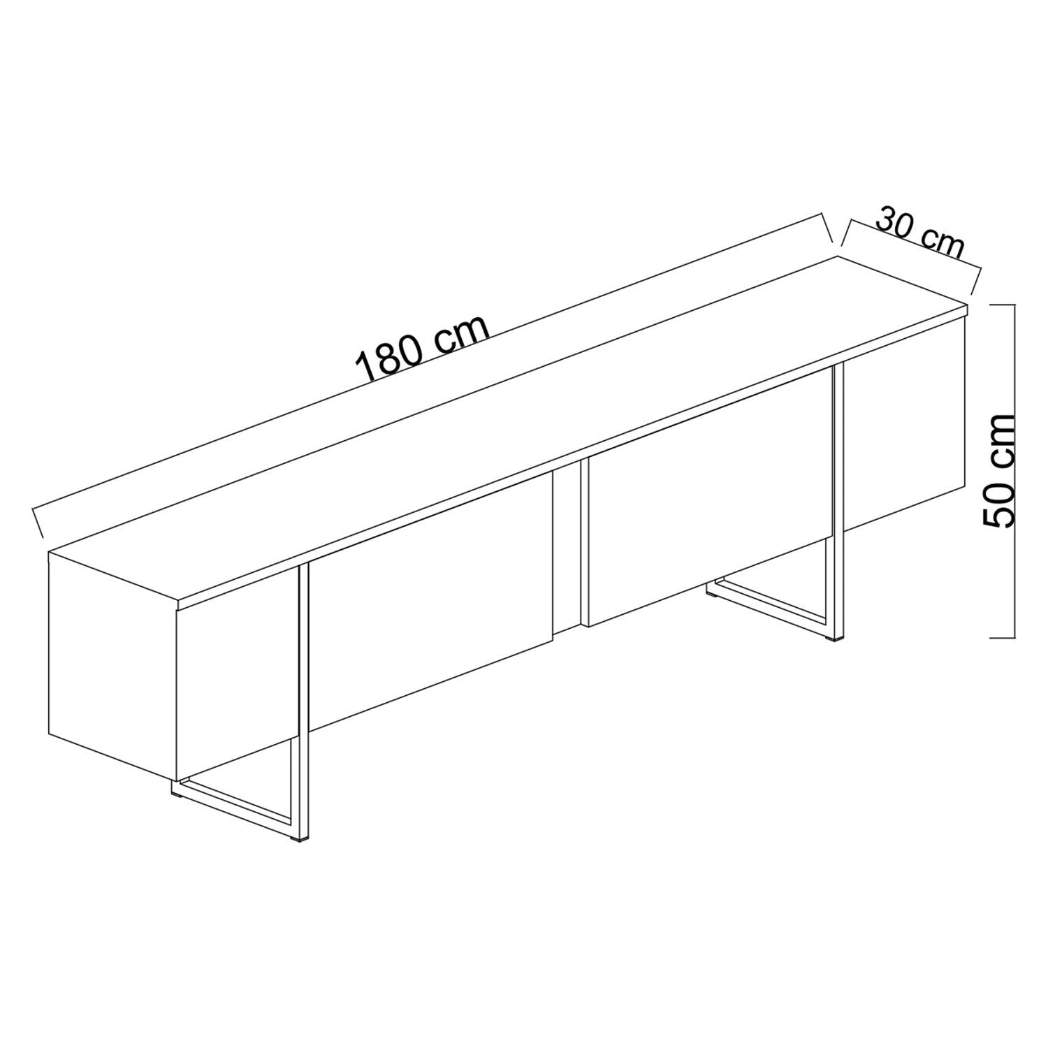 Luxe - White, Gold in Weisses Gold präsentiert im Onlineshop von KAQTU Design AG. Sideboard ist von Hanah Home