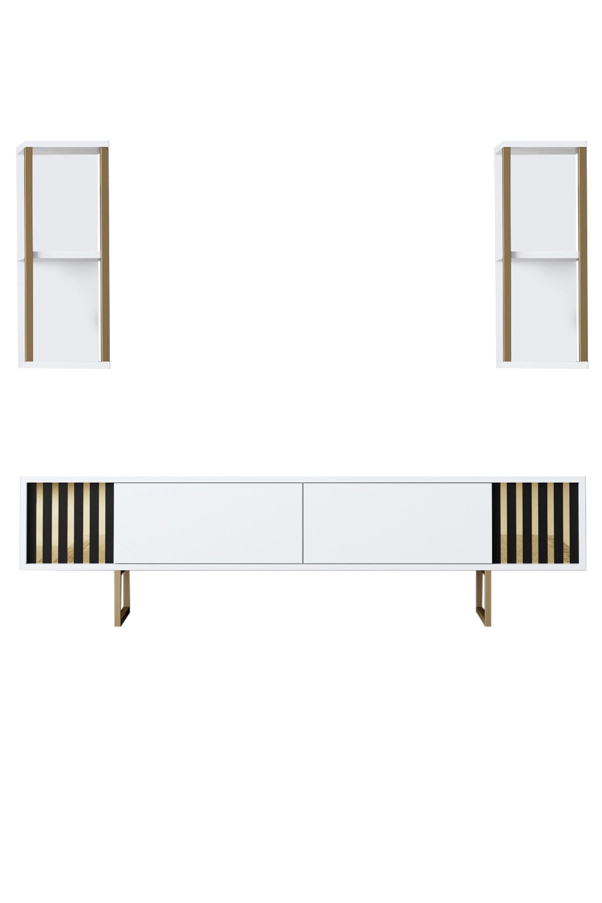 Gold Line - White, Black in Weiss Schwarz präsentiert im Onlineshop von KAQTU Design AG. TV-Möbel ist von Hanah Home