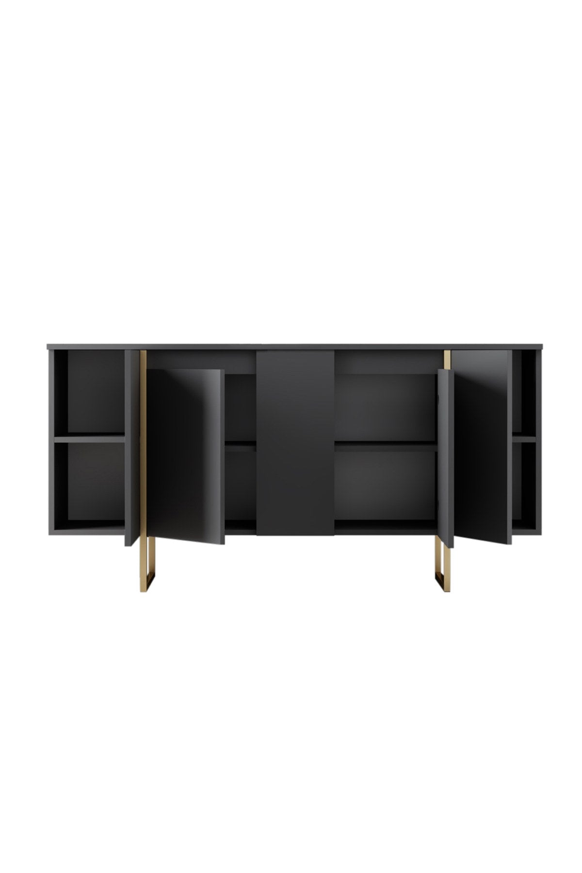 Luxe - Anthracite, Gold in Anthrazit Gold präsentiert im Onlineshop von KAQTU Design AG. High-Sideboard ist von Hanah Home