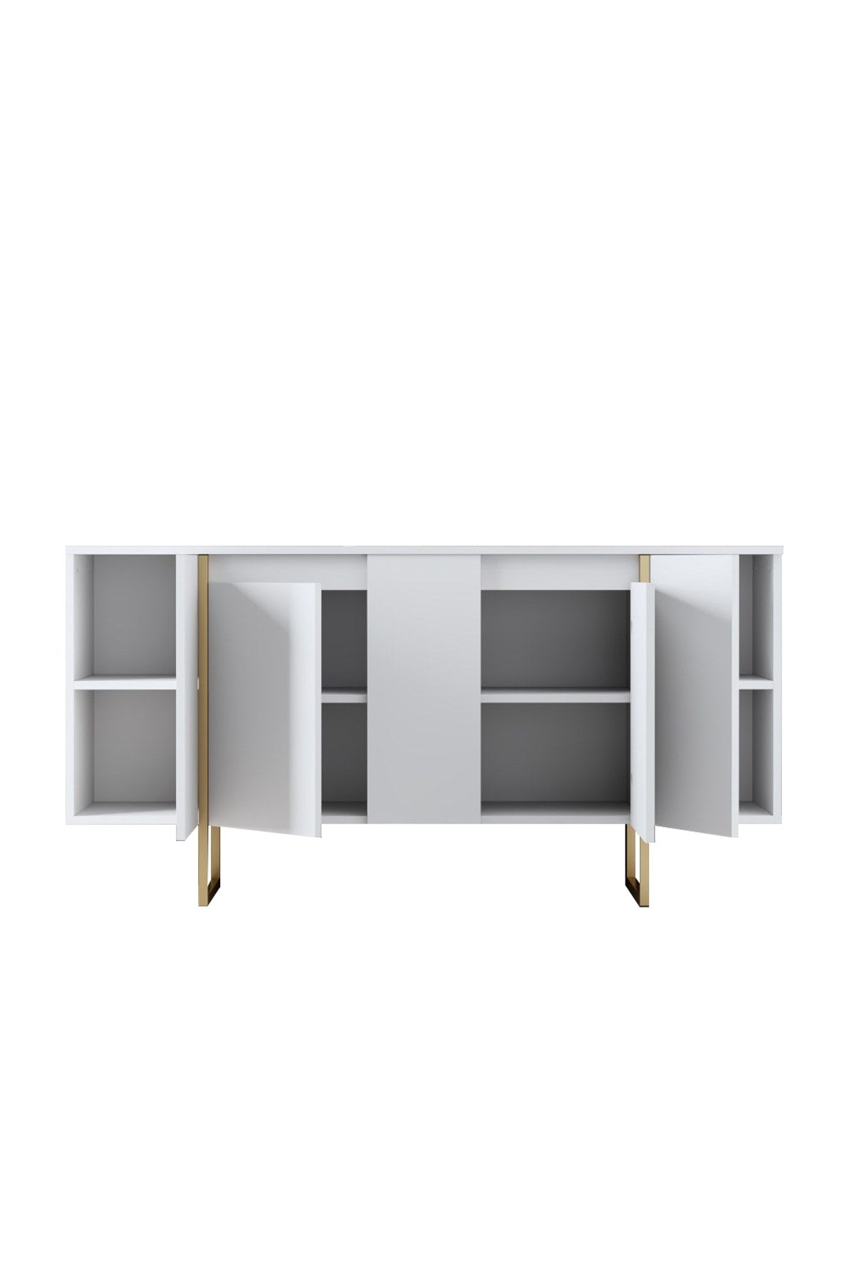 Luxe - White, Gold in Weisses Gold präsentiert im Onlineshop von KAQTU Design AG. High-Sideboard ist von Hanah Home