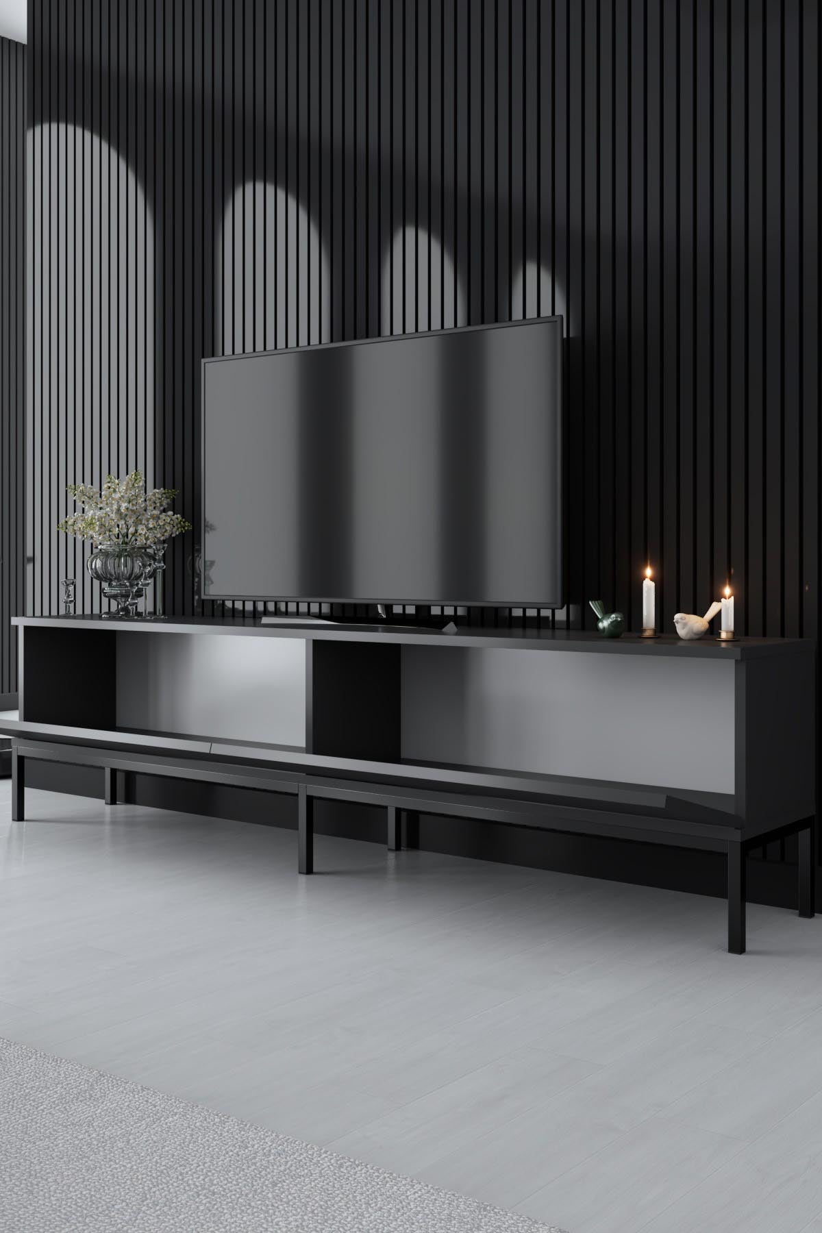 Lord - Anthracite, Black in Anthrazit Schwarz präsentiert im Onlineshop von KAQTU Design AG. Sideboard ist von Hanah Home