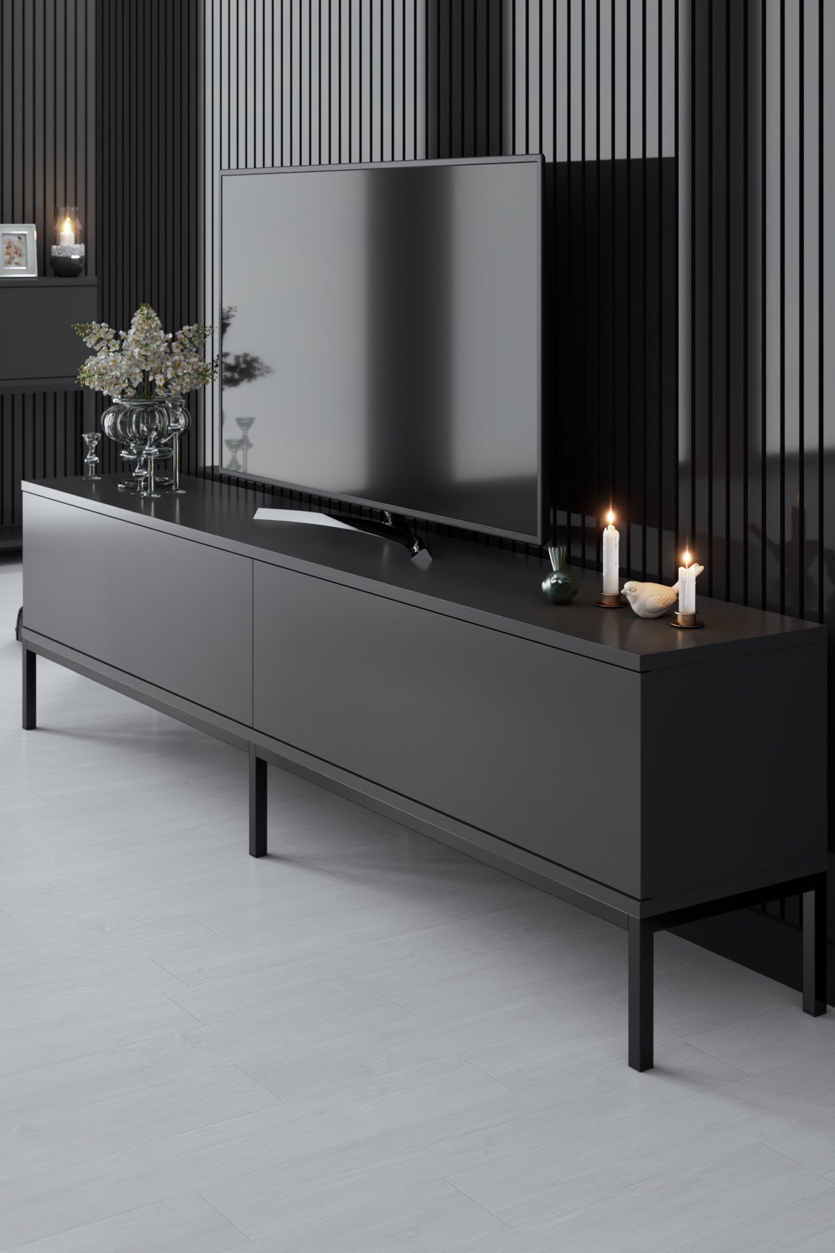Lord - Anthracite, Black in Anthrazit Schwarz präsentiert im Onlineshop von KAQTU Design AG. Sideboard ist von Hanah Home
